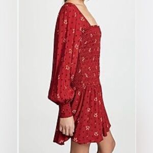 Free People Red Floral Mini Dress